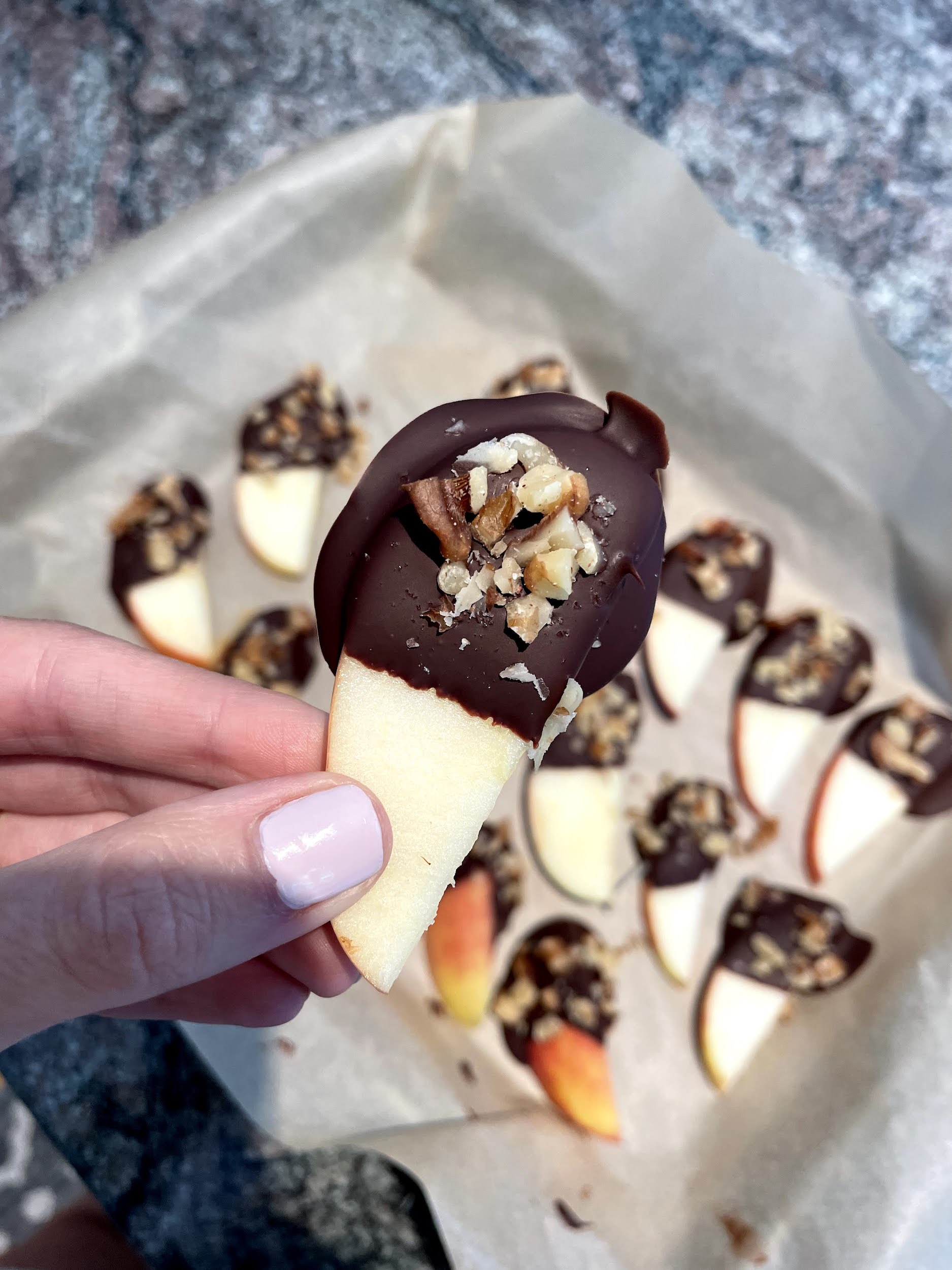 Chocolate Covered Apple Slices